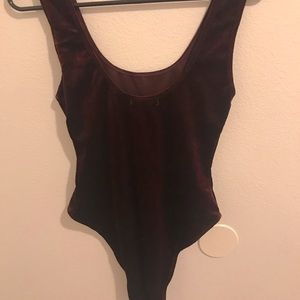 Burgundy Velvet Bodysuit